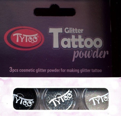 Attēls no Dante TYTOO TATUAE ZESTAW BROKATÓW - 3 KOLORY - CZARNY, SZARY I BIAY