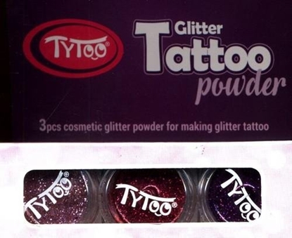 Attēls no Dante TYTOO TATUAE ZESTAW BROKATÓW - 3 KOLORY - RÓOWY, CZERWONY I FIOLETOWY