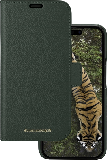 Picture of dbramante New York - 2-in-1 Leather Wallet for iPhone 15 - Evergreen