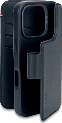 Attēls no Decoded Decoded Leather Detachable Wallet - skórzana obudowa ochronna do iPhone 16 Pro kompatybilna z MagSafe (navy)