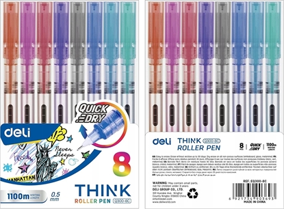 Attēls no Deli Pióro kulkowe Think 0,5mm 8 kolorów DELI