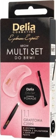 Picture of Delia DELIA Zestaw do brwi czarny pomada+pseta+ szablon