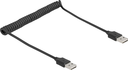 Изображение Delock Coiled Cable EASY-USB 2.0 Type-A male to EASY-USB Type-A male 0.5 m to 0.8 m black