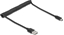 Attēls no Delock Coiled Cable EASY-USB 2.0 Type-A male to USB Type-C™ male 0.5 m to 0.8 m black