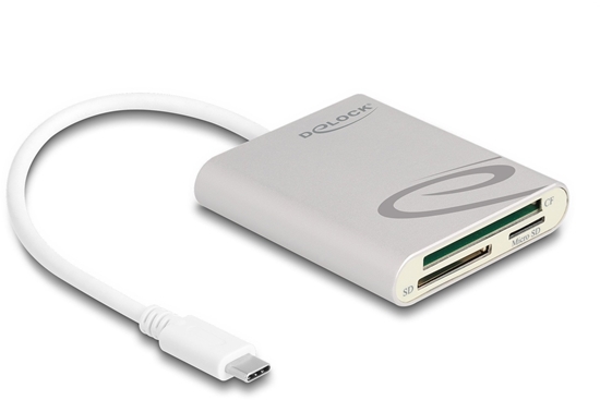 Picture of Delock Card Reader USB Type-C™ for Compact Flash, SD or Micro SD memory cards