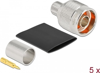 Picture of Delock N plug for crimping LMR 400 with matching shrink tube