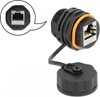 Picture of Delock Cable Connector RJ45 jack to RJ45 jack Cat.6A with protective cap waterproof