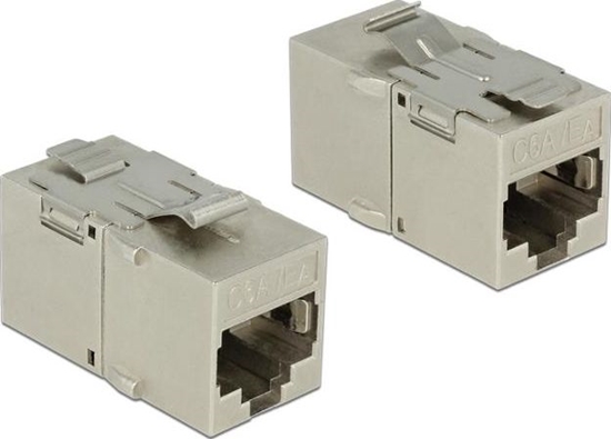 Picture of Delock Keystone Module RJ45 jack > RJ45 jack Cat.6A metal