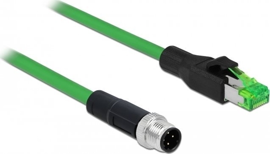 Picture of Delock Network cable M12 4 pin D-coded to RJ45 plug PVC 2 m