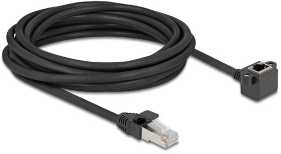 Picture of Delock Network Extension Cable RJ45 plug to RJ45 jack 90° angled Cat.6 F/UTP 5 m black