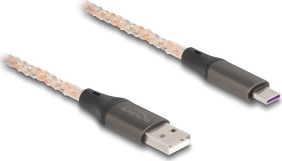 Picture of Delock USB 2.0 Cable Type-A to USB Type-C™ with RGB illumination 1 m