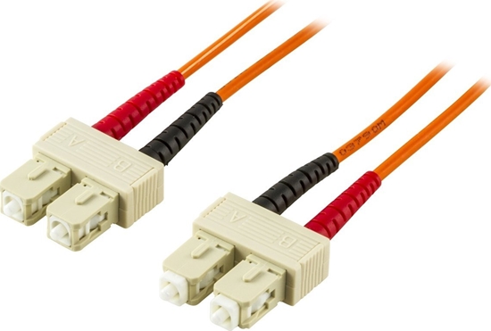 Picture of Deltaco DELTACO OM1 fiber cable, SC - SC, duplex, UPC, 62,5/125, 0.5m, orange
