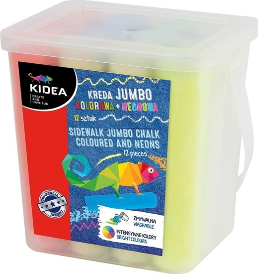 Picture of Derform Kreda kolorowa + neonowa Jumbo 12 szt.