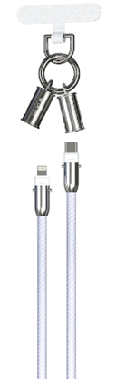 Attēls no Devia 2in1 Lanyard 27W USB-C - Lightning Cable 1.2m