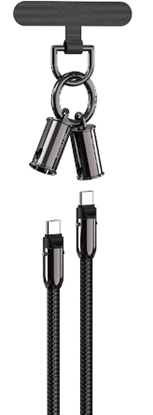 Attēls no Devia 2in1 Lanyard 60W USB-C - USB-C Cable 1.2m