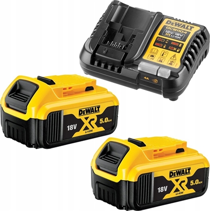 Attēls no Dewalt Zasilacz DCB1104P2: adowarka DCB1104 + 2x akumulator XR Li-Ion 18V 5Ah DCB184