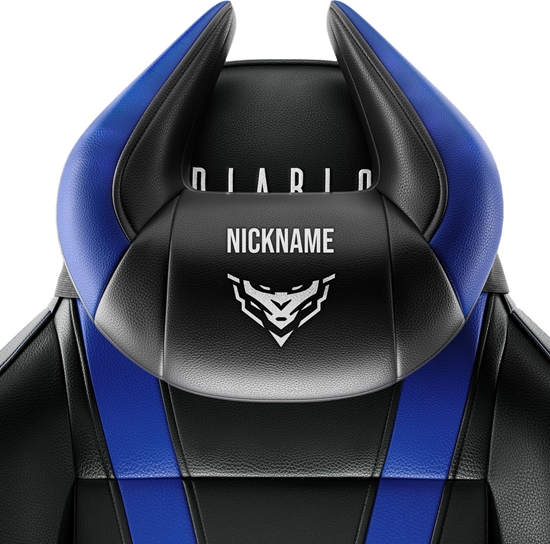 Picture of Diablo Poduszka zagówek Diablo X-Horn ze spersonalizowanym haftem, czarno-niebieska