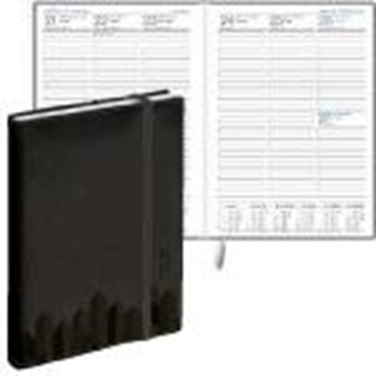 Attēls no Dienasgrāmata Prestige māksl. āda Soft ,  melna 2025g. BALTS