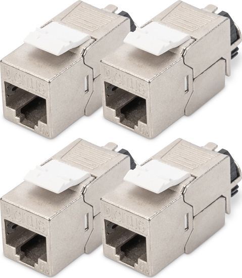 Picture of Digitus Cat. 6A keystone module, shielded with intelligent cable manager - 4 pcs.