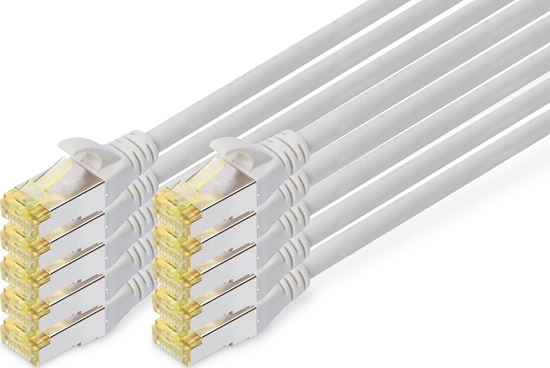 Picture of Digitus DIGITUS CAT 6A S/FTP Patchkabel, 10 Stück, 0,25m, grau