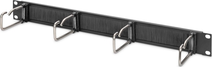 Attēls no Digitus Cable Management Panel with Steel Rings and Brush Strip for 482.6 mm (19\") Cabinets, 1U