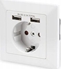 Picture of Digitus Safety socket for flush mounting with 2 USB ports | DA-70613