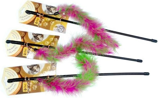 Picture of Dingo Wdka dla kota ogonek z piór róowo zielony