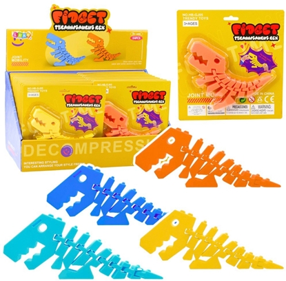 Attēls no Dinozaur Puzzle Fidget 3D Ukadanka Elastyczny Do Wyginania Mix LEAN TOYS