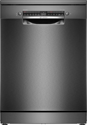 Picture of Dishwasher | SMS4EMC06E | Free standing | Width 60 cm | Number of place settings 14 | Number of programs 6 | Energy efficiency class B | Display | AquaStop function | Black inox