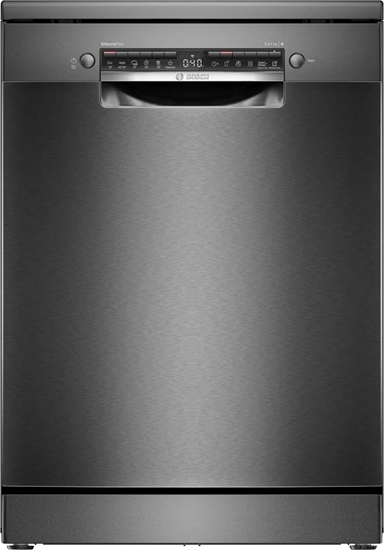 Picture of Dishwasher | SMS4EMC06E | Free standing | Width 60 cm | Number of place settings 14 | Number of programs 6 | Energy efficiency class B | Display | AquaStop function | Black inox