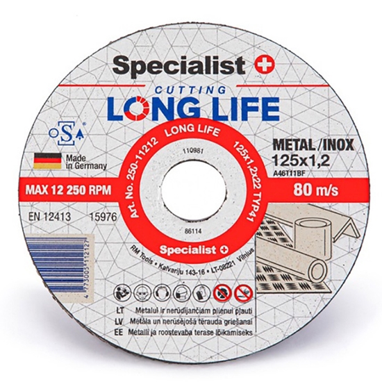 Picture of Disks metālam Specialist+ Long life 125x1.2x22mm
