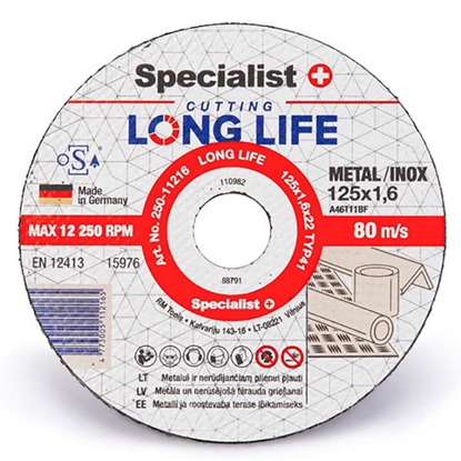 Picture of Disks metālam Specialist+ Long life 125x1.6x22mm
