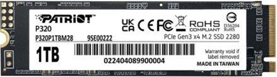 Picture of Dysk SSD Patriot P320 1TB M.2 2280 PCI-E x4 Gen3 NVMe (P320P1TBM28)