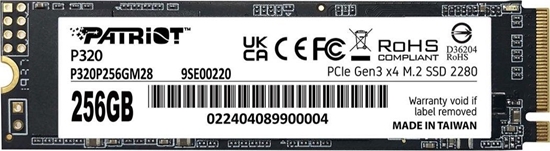 Изображение Dysk SSD Patriot P320 256GB M.2 2280 PCI-E x4 Gen3 NVMe (P320P256GM28)