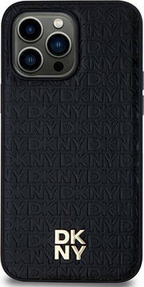 Изображение DKNY DKHMS24LPSHRPSK S24 Ultra S928 czarny/black hardcase Leather Pattern Metal Logo MagSafe