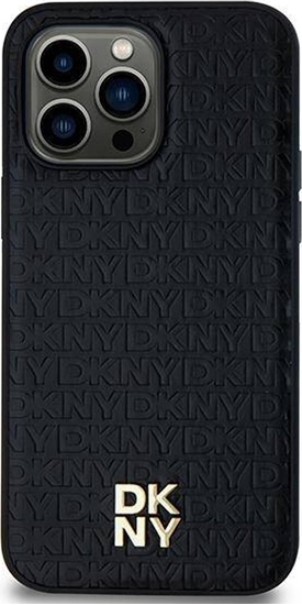 Picture of DKNY DKNY DKHMS24LPSHRPSK S24 Ultra S928 czarny/black hardcase Leather Pattern Metal Logo MagSafe