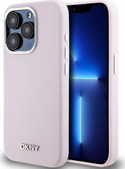 Picture of DKNY DKNY Liquid Silicone Small Metal Logo MagSafe - Etui iPhone 15 Pro (róowy)