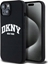 Attēls no DKNY Apple iPhone 15 hardcase Liquid Silicone White Printed Logo MagSafe Black