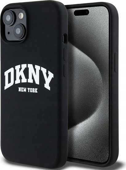 Picture of DKNY DKNY Liquid Silicone White Printed Logo MagSafe - Etui iPhone 15 Plus / 14 Plus (czarny)