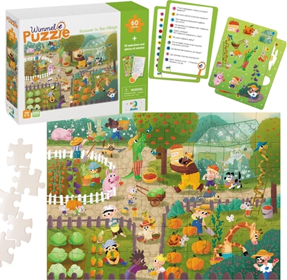 Изображение Dodo Puzzle "Wimmelpuzzle - Lato na wsi" Ukadanka 60 Elementów Karty Zada