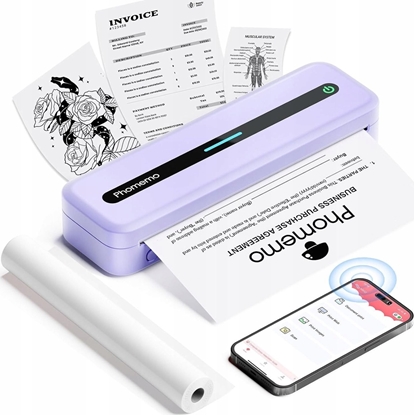 Picture of Drukarka etykiet Phomemo Przenona Drukarka Termiczna Naklejki 300dpi A4 216/110/80/53 Phomemo / M832 / Fioletowy