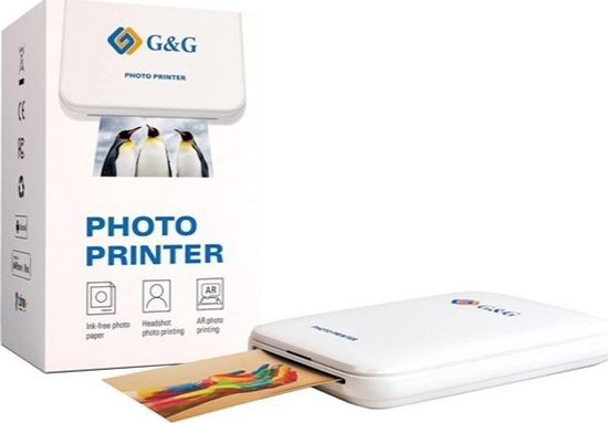 Изображение Drukarka fotograficzna G&G Mobilna drukarka fotograficzna G&G, GG-PP023