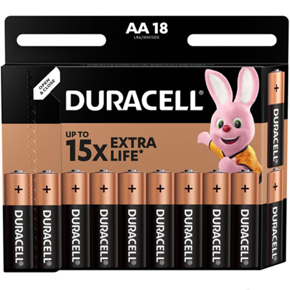 Picture of Duracell MN 1500 Basic AA (LR6) Blister Pack 18pcs
