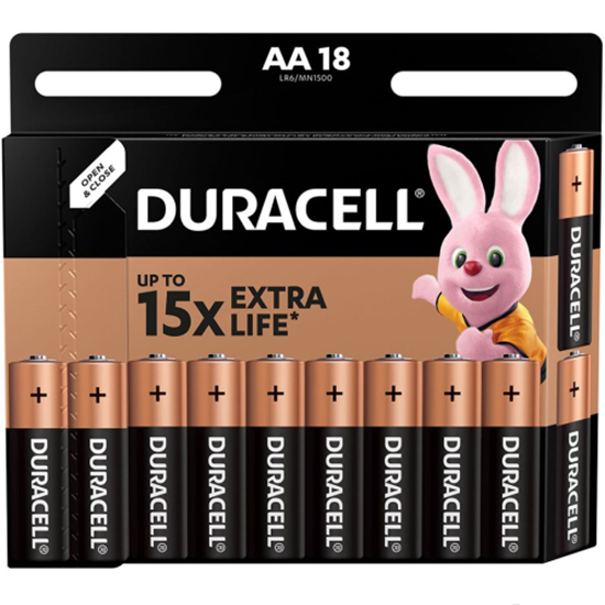 Picture of Duracell MN 1500 Basic AA (LR6) Blister Pack 18pcs
