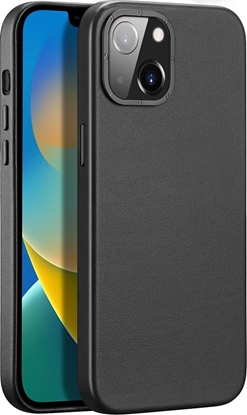 Attēls no Dux Ducis Grit skórzane etui do iPhone 14 Max elegancki pokrowiec ze sztucznej skóry (kompatybilne z MagSafe) czarny