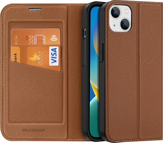 Picture of Dux Ducis Dux Ducis Skin X2 etui do iPhone 14 Plus pokrowiec z magnetyczn klapk brzowy