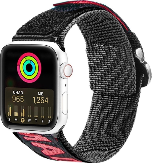 Picture of Dux Ducis Dux Ducis Strap (Outdoor  Version) pasek Apple Watch Ultra, SE, 8, 7, 6, 5, 4, 3, 2, 1 (49, 45, 44, 42  mm) nylonowa opaska bransoleta czarno-czerwony