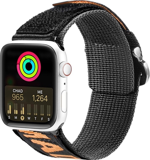 Picture of Dux Ducis Dux Ducis Strap (Outdoor  Version) pasek Apple Watch Ultra, SE, 8, 7, 6, 5, 4, 3, 2, 1 (49, 45, 44, 42  mm) nylonowa opaska bransoleta czarno-pomaraczowy