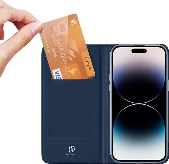 Picture of Dux Ducis Etui do iPhone 15 Pro pokrowiec z klapk i portfelem Skin Pro - niebieski