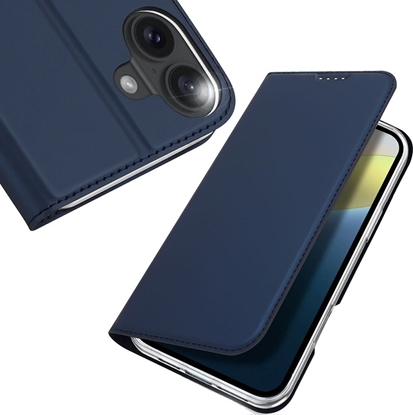 Attēls no Dux Ducis Etui Skin Pro na iPhone 16 z klapk i miejscem na kart - niebieskie